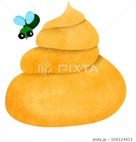 Illustration of Uji or yellow shitthere are green-headed flies answering with emoticons showing 108124913