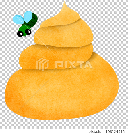 Illustration of Uji or yellow shitthere are green-headed flies answering with emoticons showing 108124913