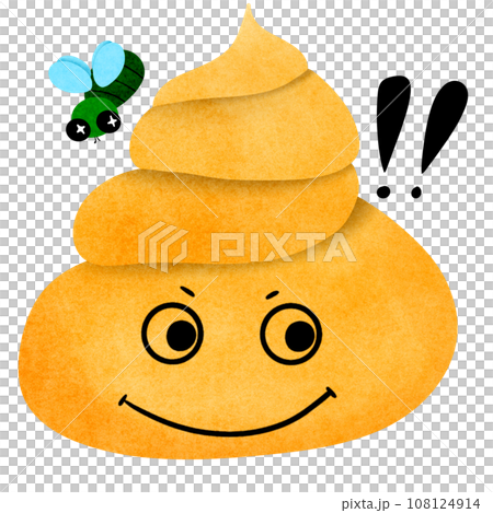 Illustration of Uji or yellow shitthere are green-headed flies answering with emoticons showing 108124914