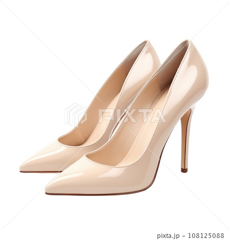 beige elegant stiletto heel isolated beige elegant stiletto heel isolated 108125088