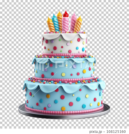 3d childish vivid birthday cake isolated 3d childish vivid birthday cake isolated 108125160