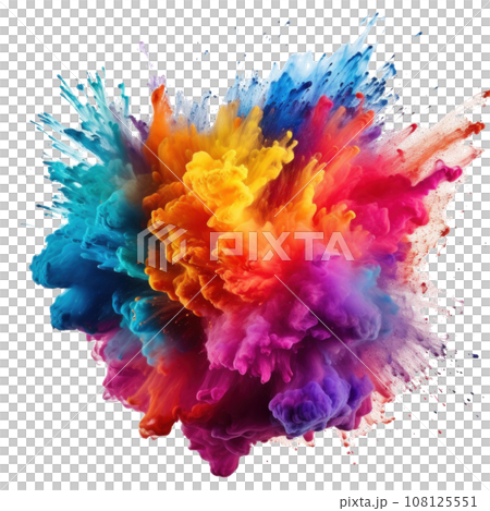 holi paint color powder festival explosion burst isolated 108125551