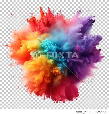 holi paint color powder festival explosion burst isolated 108125563