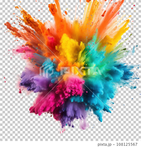 holi paint color powder festival explosion burst isolated 108125567