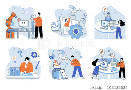 Computer lab. Vector illustration. Digital...のイラスト素材 [108126025] - PIXTA