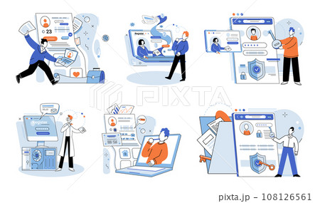 Personal profile. Vector illustration. Personal profiles facilitate communication and connection with broader network The personal profile concept highlights importance managing ones online presence 108126561