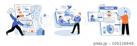 Account login. Vector illustration. The login interface should provide seamless and user-friendly experience Developing secure login system requires expertise in technology and cybersecurity Account login. Vector illustration. The login interface should provide seamless and user-friendly experience Developing secure login system requires expertise in technology and cybersecurity 108126648