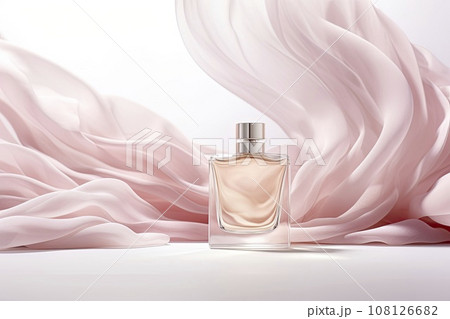 A luxurious perfume bottle gleaming created with Generative AI A luxurious perfume bottle gleaming created with Generative AI 108126682