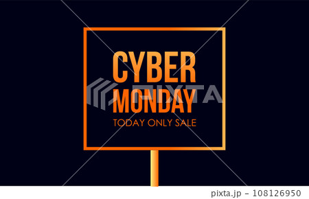 Cyber Monday Sale Online Shopping Concept with Digital Devices, Shopping Bag, and Discounts banner. Vector template for background, banner, card, poster design. 108126950