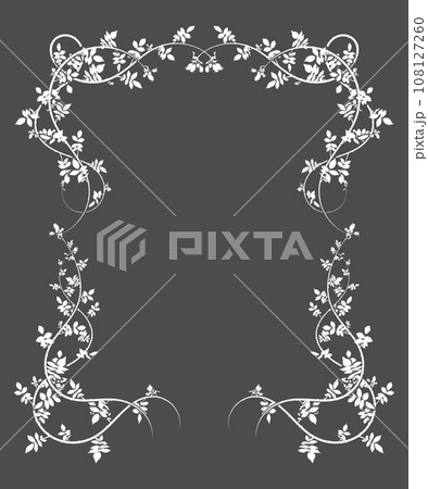 frame on a gray background climbing plant rose hip 108127260