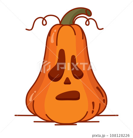 Isolated colored spooky carved halloween pumpkin icon Vector 108128226