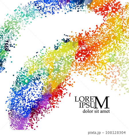 Background colorful halftone gradient. Abstract colored background from dots. hand drawing. Not AI, Illustrat3. Vector illustration 108128304