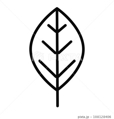 Isolated outline of an autumn leaf icon Vector Isolated outline of an autumn leaf icon Vector 108128406