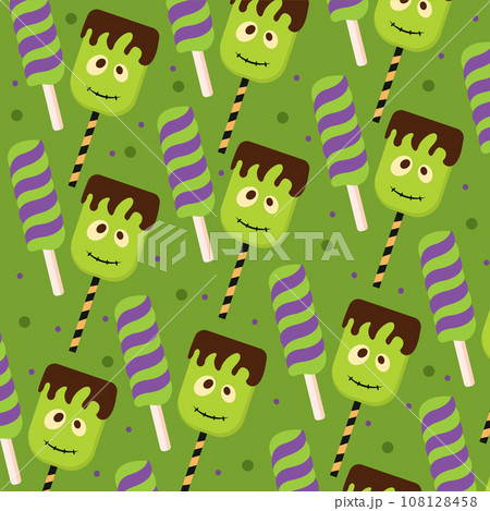 Halloween candies seamless pattern background Vector 108128458