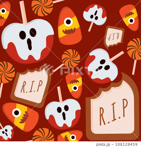 Halloween candies seamless pattern background Vector 108128459