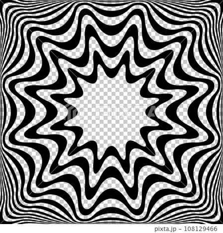 Abstract Op Art Wavy Lines Pattern with 3D Illusion Effect. Vector Illustration. Abstract Op Art Wavy Lines Pattern with 3D Illusion Effect. Vector Illustration. 108129466
