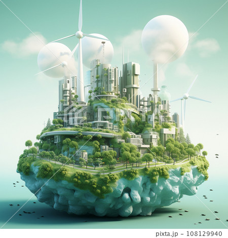Generative Ai Illustration. Clean Energy Concept. High quality photo 108129940