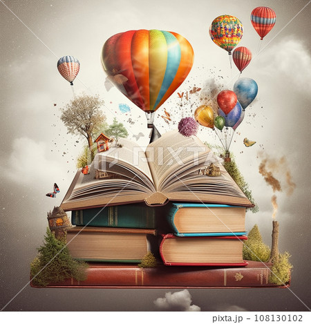 Book day poster. Generative Ai illustration. High quality illustration 108130102