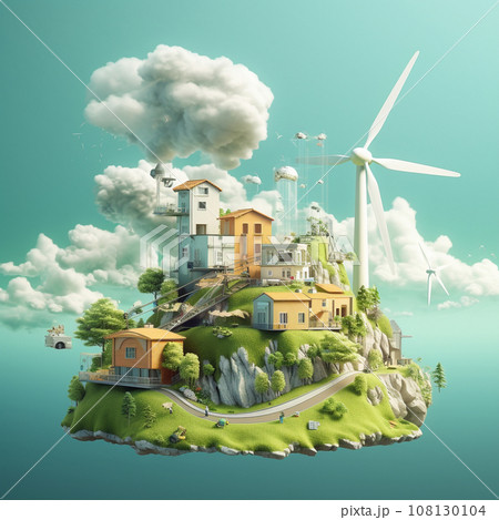 Generative Ai Illustration. Clean Energy Concept. High quality photo 108130104