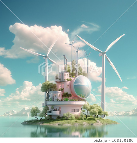 Generative Ai Illustration. Clean Energy Concept. High quality photo 108130180