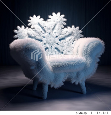 Generative Ai Illustration. Snowflake armchair. High quality photo 108130181