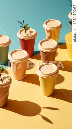Generative Ai Illustration. Zero waste coffee cup . High quality illustration 108130268