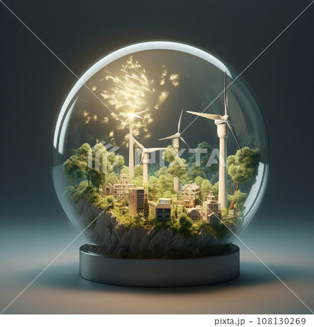 Generative Ai Illustration. Clean Energy Concept. High quality photo 108130269
