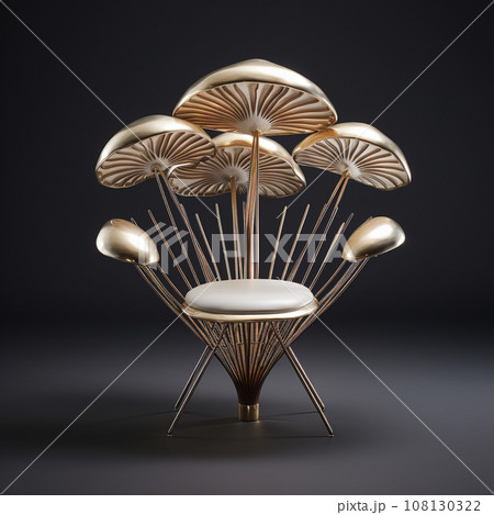 Mushroom Armchair. Generative Ai Illustration. High quality illustration 108130322