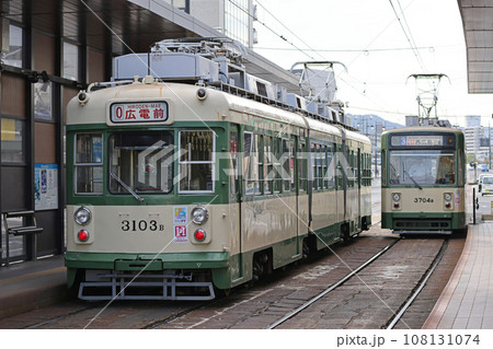 広島電鉄 路面電車 42 3100形 3101号 広電本社前 広島電鉄 路面電車 42 3100形 3101号 広電本社前 108131074