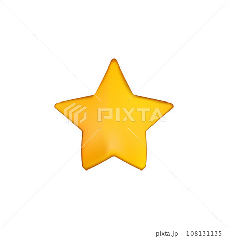 3d Golden Realistic Star Isolated On White のイラスト素材 108131135 Pixta