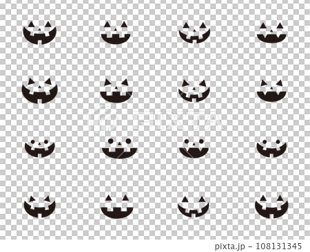 萬聖節南瓜臉部表情插畫套裝素材 Jack-o-lantern 萬聖節南瓜臉部表情插畫套裝素材 Jack-o-lantern 108131345