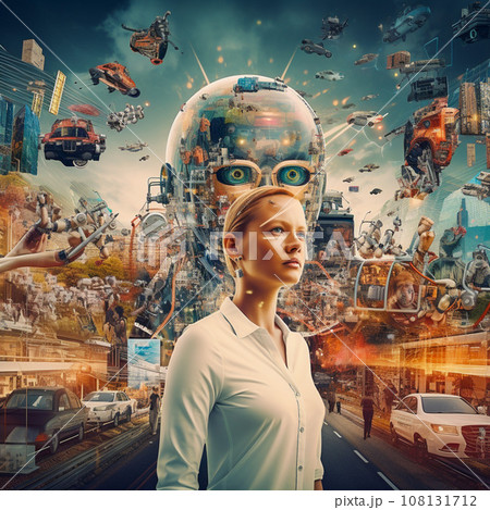 Sci-Fi Background. Futuristic Tech City Digital Blurred and rasterize illustration. Sci-Fi Background. Futuristic Tech City Digital Blurred and rasterize illustration. 108131712