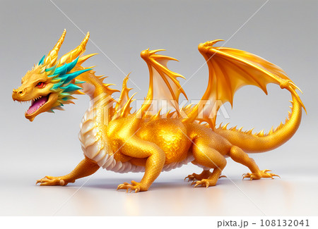 干支辰　龍　置物　年賀状素材 108132041