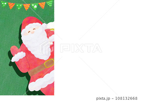 手を振るサンタさんのイラスト　クリスマスカード 108132668