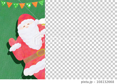 手を振るサンタさんのイラスト　クリスマスカード 108132668