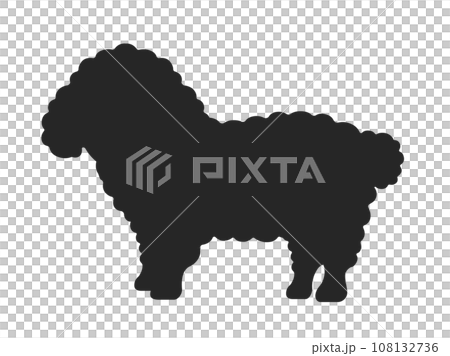 玩具貴賓犬剪影的插圖 108132736