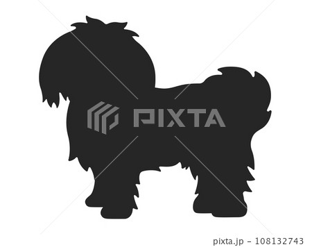 シーズー犬のシルエットのイラスト 108132743