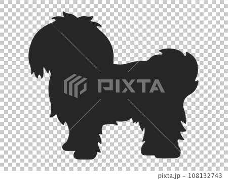 illustration of shih tzu dog silhouette 108132743