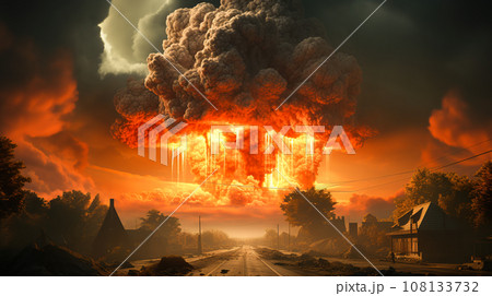 Nuclear Bomb Explosion. A modern nuclear bomb...のイラスト素材 [108133732] - PIXTA