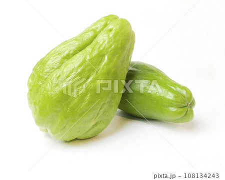 fresh chayote on white background fresh chayote on white background 108134243