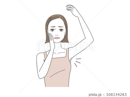 わき毛、脇のムダ毛に悩んでいる女性 わき毛、脇のムダ毛に悩んでいる女性 108134263