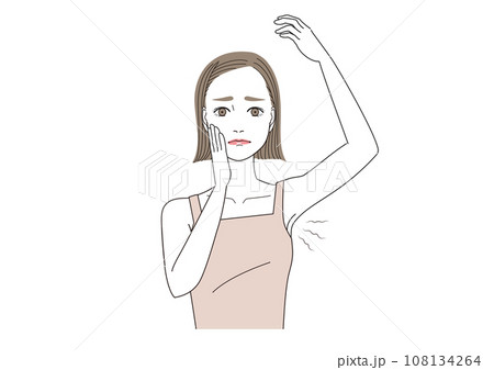 わきが わきの臭いに悩んでいる女性 わきが わきの臭いに悩んでいる女性 108134264
