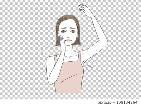 わきが わきの臭いに悩んでいる女性 わきが わきの臭いに悩んでいる女性 108134264