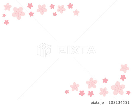 シンプルな桃の花のフレーム シンプルな桃の花のフレーム 108134551