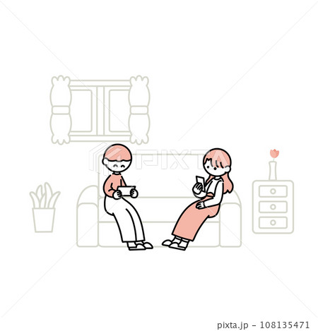 自分の時間を楽しむる2人 108135471