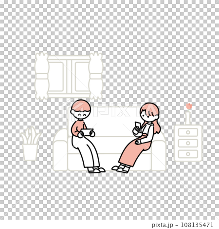 自分の時間を楽しむる2人 108135471