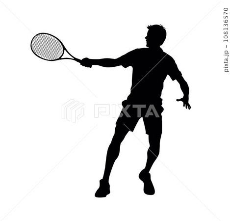 Tennis silhouettes, tennis player man, male sports person in silhouette, tennis element Tennis silhouettes, tennis player man, male sports person in silhouette, tennis element 108136570
