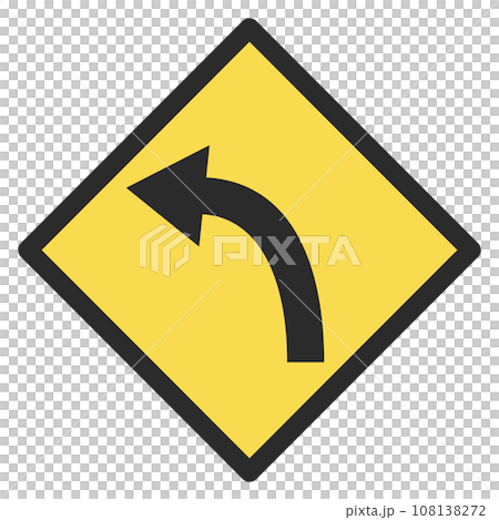 Single color illustration of a simple sign with left bending 108138272