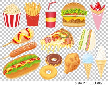 Fast food illustration set 108138696