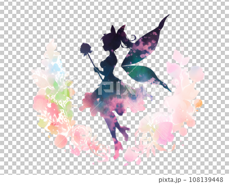 Flowers and fairies watercolor style "AI generated image" 108139448